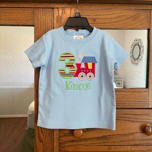 Monogramed “Knox” Train Themed Short Sleeve Tee